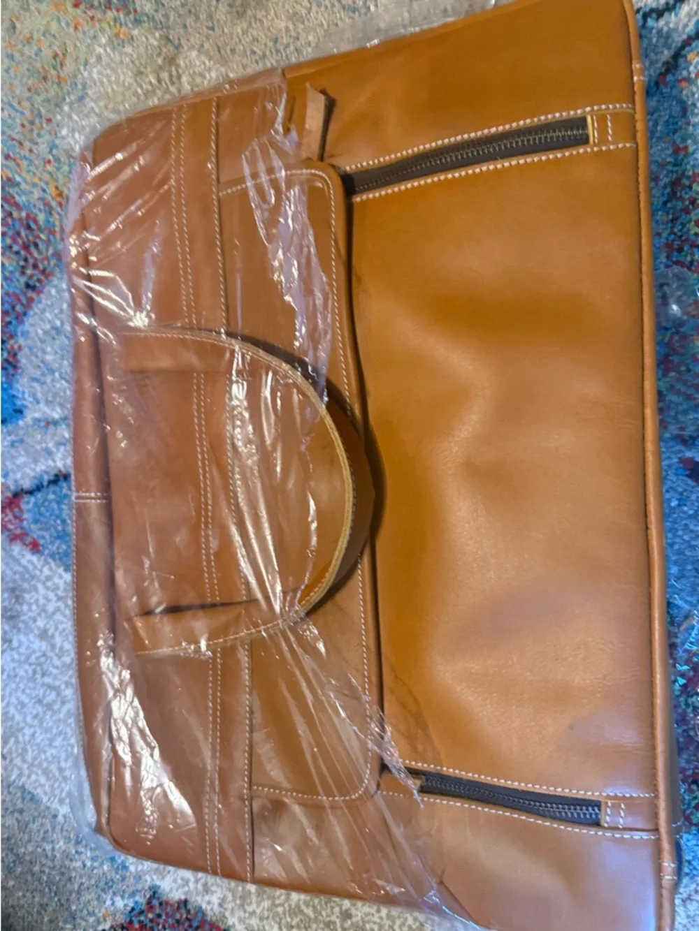(NEW) Italian Full Grain Leather 18” Briefcase / Work Bag / Travel / Laptop Bag